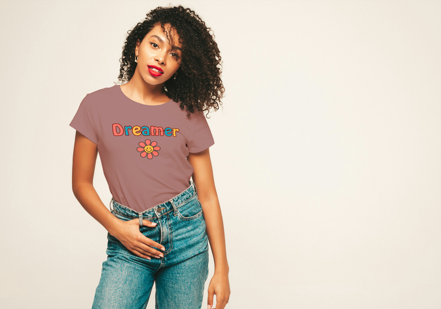 Dreamer Smiley Flower T-shirt, Unisex