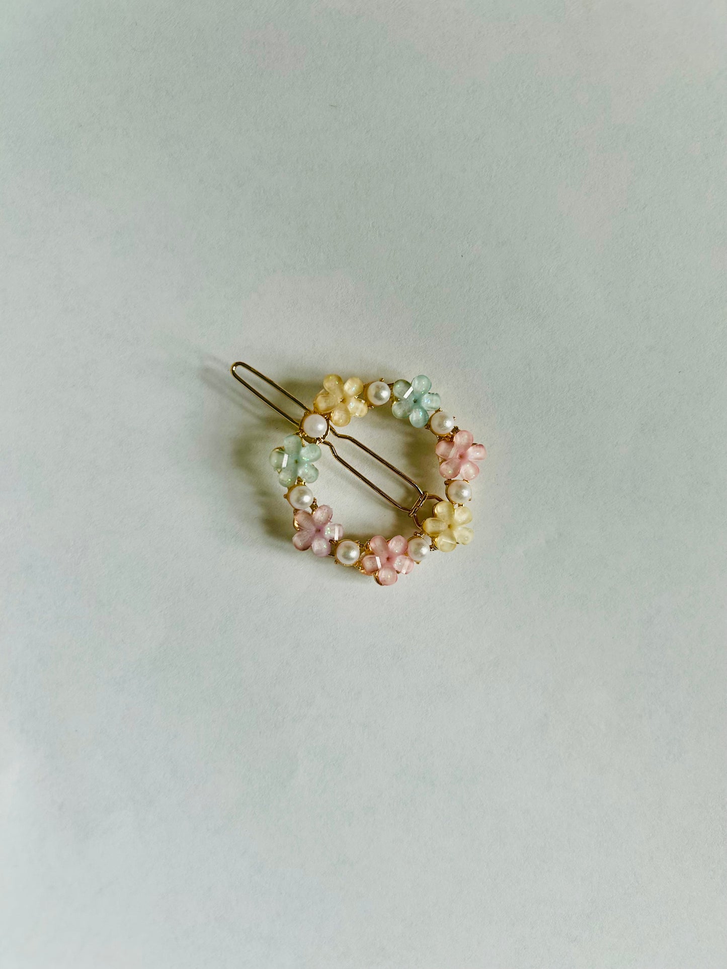 Pastel Flowers Hair Barrette